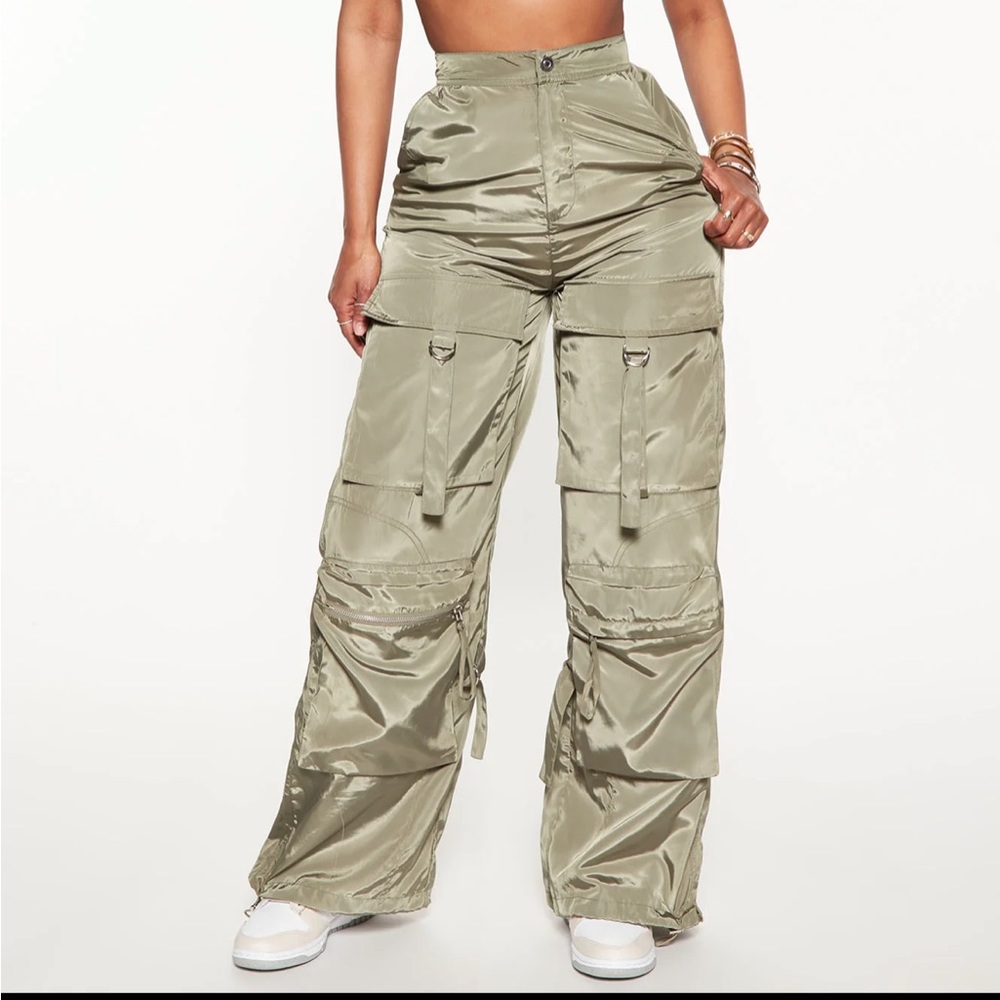 Fashion nova olive cargo pants